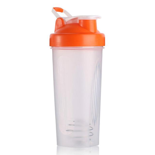 600ml Shaker Bottle Eco-friendly Large Capacity Plastic Protein Powder Mixing Mug For Outdoor Orange on Productcaster.