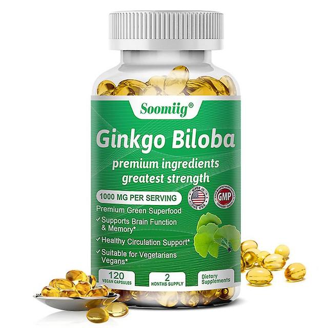 Vorallme soomiig ginkgo biloba extrakt, förbättrar hjärnan, minne, förbättrar cirkulationen, förbättrar kognitiv funktion, ökar energi 120 count-1 ... on Productcaster.