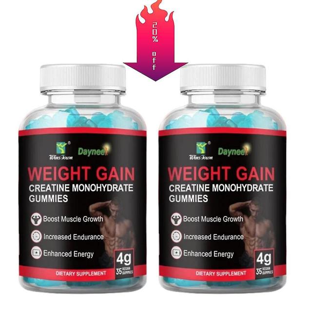 Creatine Monohydrate Gummies For Weight Gain | Dietary Supplement For Increasing Muscle Mass, Energy, Muscle Recovery And Endurance 1-pack 2PCS on Productcaster.