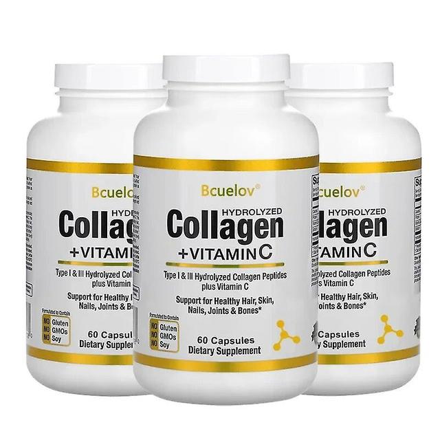 Venalisa Bcuelov Hydrolyzed Collagen Capsules + Vitamin C, Type 1-3 Collagen 60 count-3 bottle on Productcaster.