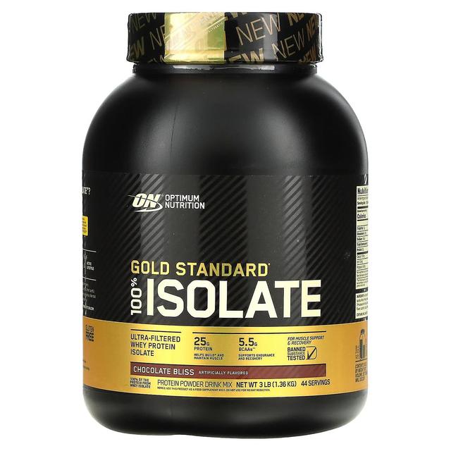 Optimum Nutrition, Gold Standard 100% Isolate, Chocolate Bliss, 3 lb (1.36 kg) on Productcaster.