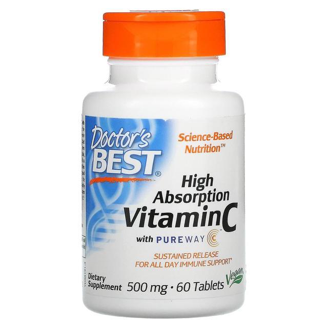 Doctor's Best, High Absorption Vitamin C with PureWay-C, 500 mg, 60 Tablets on Productcaster.