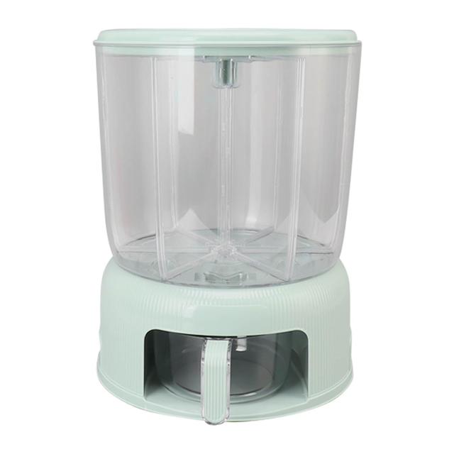 Grain Dispenser Multi Grids Large Capacity Food Grade Material Rice Bucket Rotation for Househeld Food Storage Matcha Green on Productcaster.