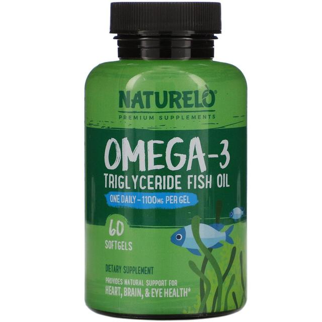 NATURELO, Omega-3, Triglyceride visolie, 1.100 mg, 60 Softgels on Productcaster.