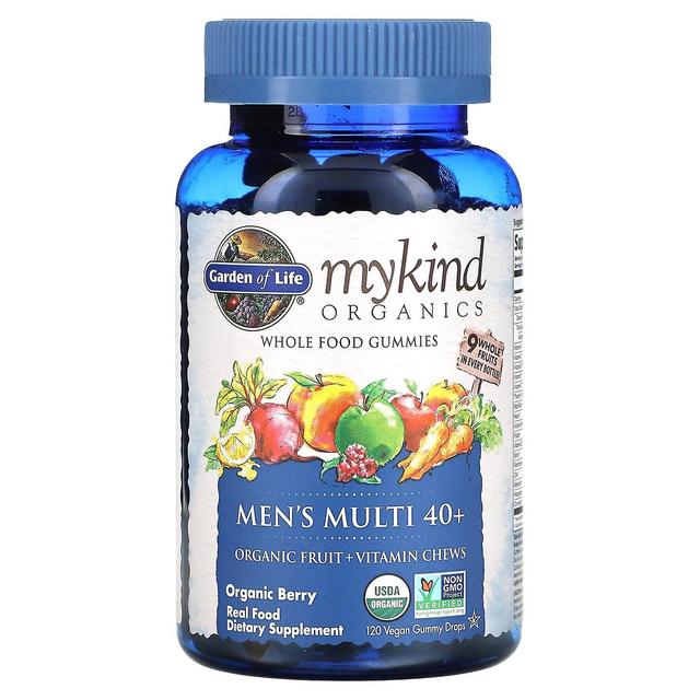 Garden of Life, MyKind Organics, Men's Multi 40+, Organic Berry, 120 Vegan Gummy Drops on Productcaster.