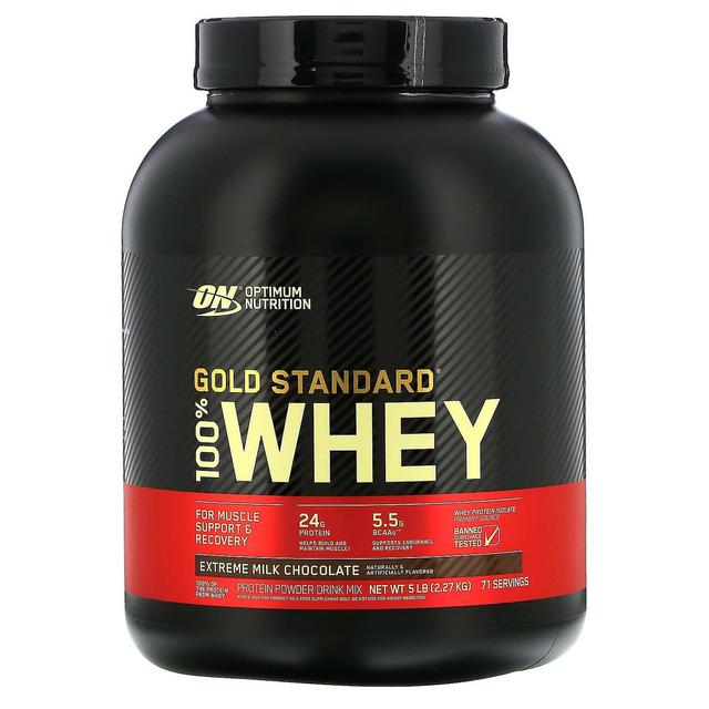 Optimum Nutrition, Gold Standard 100% Whey, Extreme Milk Chocolate, 5 lb (2.27 kg) on Productcaster.