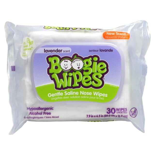 Boogie Wipes Boogie-pyyhkeet, hellävaraiset suolaliuosnenäpyyhkeet, laventelin tuoksu, 30 pyyhettä on Productcaster.