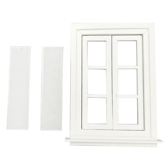 1pc Creative Mini Window Premium Mini Six Grids Window Mini Door Model White 13.4X10.2X1.8cm on Productcaster.