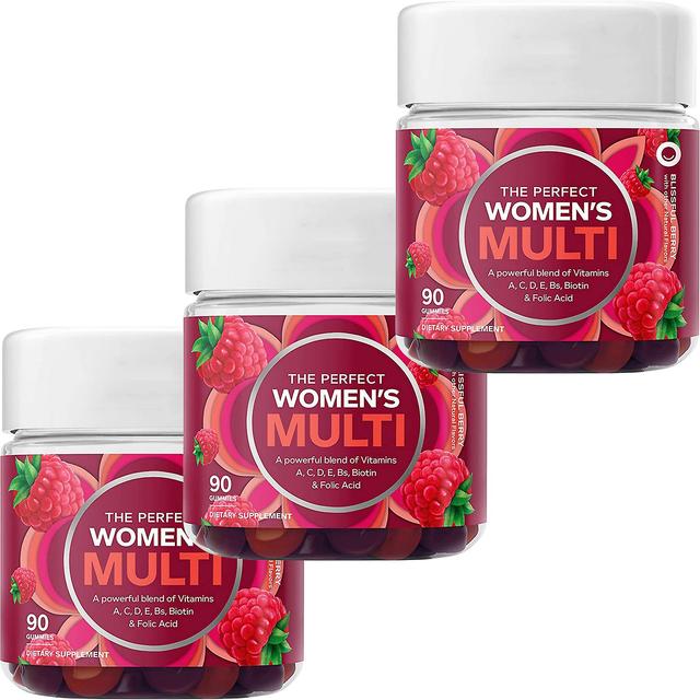 1-pack Women's Multivitamin Gummies, Vitamins A, D, C, E, Biotin, Folic Acid, Chewable Supplement, Berries, 90 Capsules/bottle 3PCS on Productcaster.