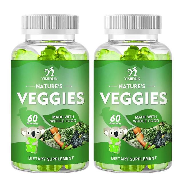 Eccpp Natural Fruit And Veggie Supplement Gummies Vitamins & Minerals 100% Boost Energy Immunity And Gut Health Vegetable 2 Bottles on Productcaster.