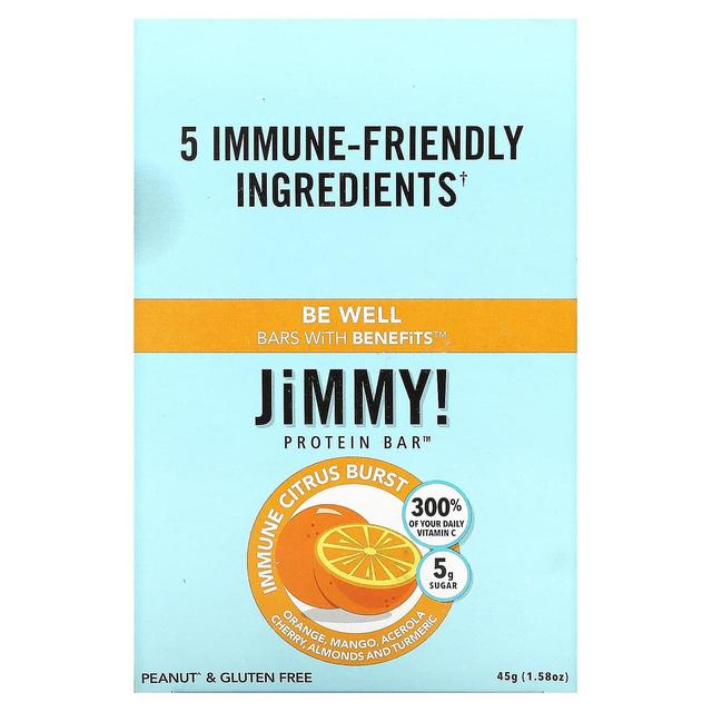 JiMMY!, Be Well Bars with Benefits, Immune Citrus Burst, 12 barras de proteína, 1.58 oz (45 g) cada una on Productcaster.