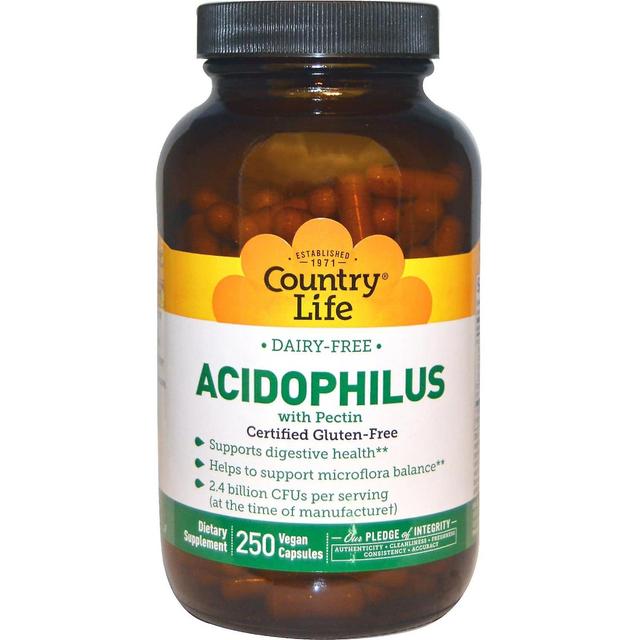 Country Life, Acidophilus med pektin, 250 Vegan kapslar on Productcaster.