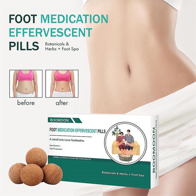 30pcs Foot Medication Effervescent Pills, Foot Bath Natural Plant Extracts Body Detox Foot Soak 3box on Productcaster.