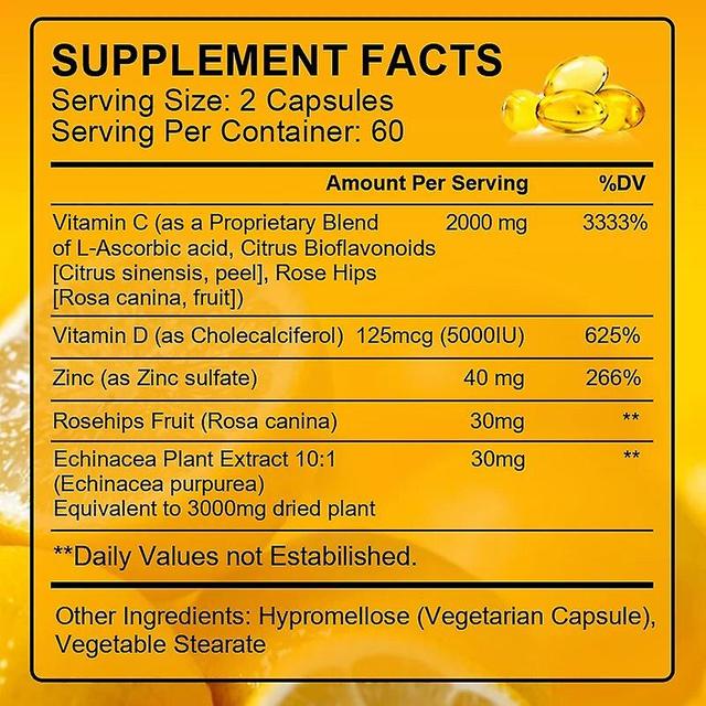 Visgaler Vitamin C Zinc & Vitamin D3 Strong Antioxidant Collagen Booster For Immune System And Skin Health Supplements 3 Bottles 60pcs on Productcaster.