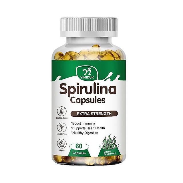 Eccpp Organic Spirulina Capsules 1500mg Maximum Strength Supports Immune System, Heart, Cells And Energy 1 Bottles 120 pcs on Productcaster.