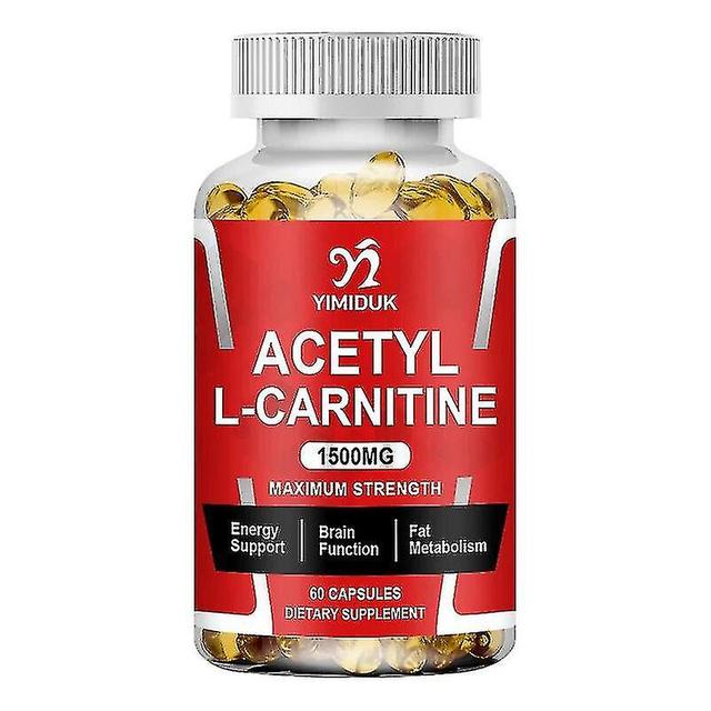 Huamade Acetyl L-carnitine 1500mg High Potency Supports Natural Energy Production Supports Memory Focus Increase Body Performance 1 Bottles 60 pcs on Productcaster.