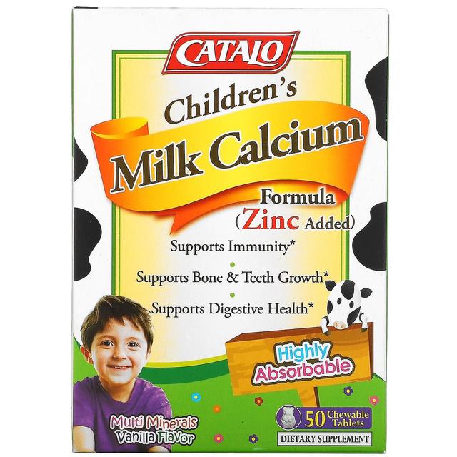 Catalo Naturals, Children's Milk Calcium Formula, Vanilla, 50 Chewable Tablets on Productcaster.