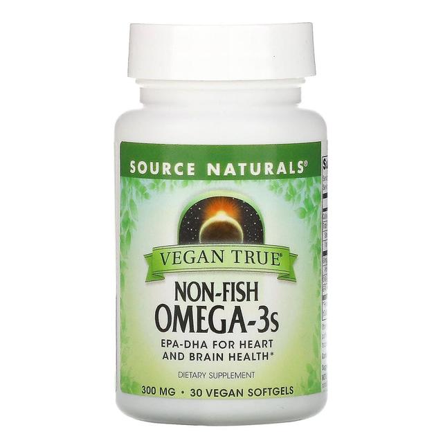 Source Naturals Źródło: Naturals, Vegan True, Non-Fish Omega-3s, 300 mg, 30 Vegan Softgels on Productcaster.