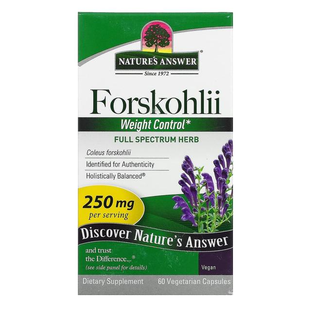 Nature's Answer, Forskohlii, 250 mg, 60 Vegetarian Capsules on Productcaster.