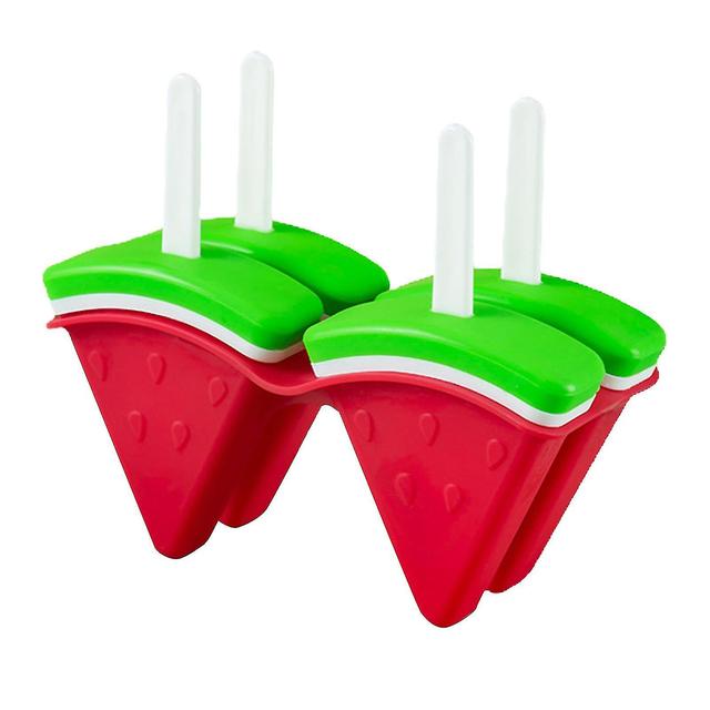 Watermelon Ice Pop Molds Silica Gel 4 Cells Creative Kitchen Restaurant Too on Productcaster.