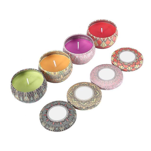 4pcs / set Bougies parfumées portables Rose Jasmin Lavande Gardenia Tin Bougie Voyage Cadeau on Productcaster.