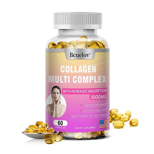 Vorallme Bcuelov Collagen Biotin Supplement Protein Support Anti-aging Strong Nail Shine Hair Shine Skin Smooth Vegetarian Capsules 60 count -1 bottle on Productcaster.