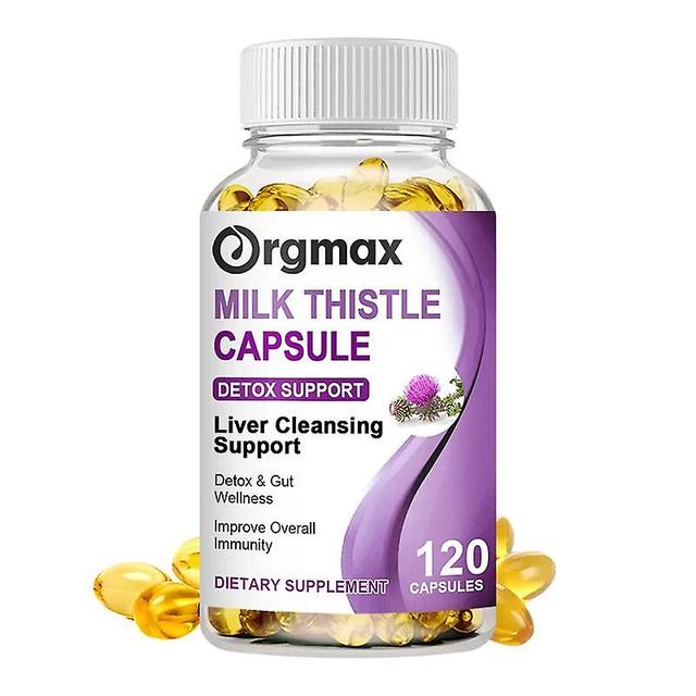 Eccpp Orgmax Milk Thistle Capsule Silymarin Marianum&dandelion Root Liver Care Protect Cardiovascular Detox Toxin Anti-inflammatory 120 pcs on Productcaster.