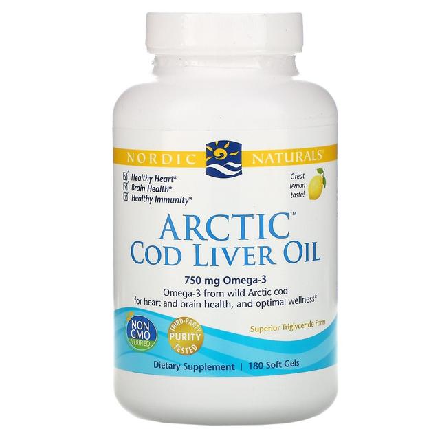 Nordic Naturals, Arctic Cod Liver Oil, Lemon, 1000 mg, 180 Soft Gels on Productcaster.