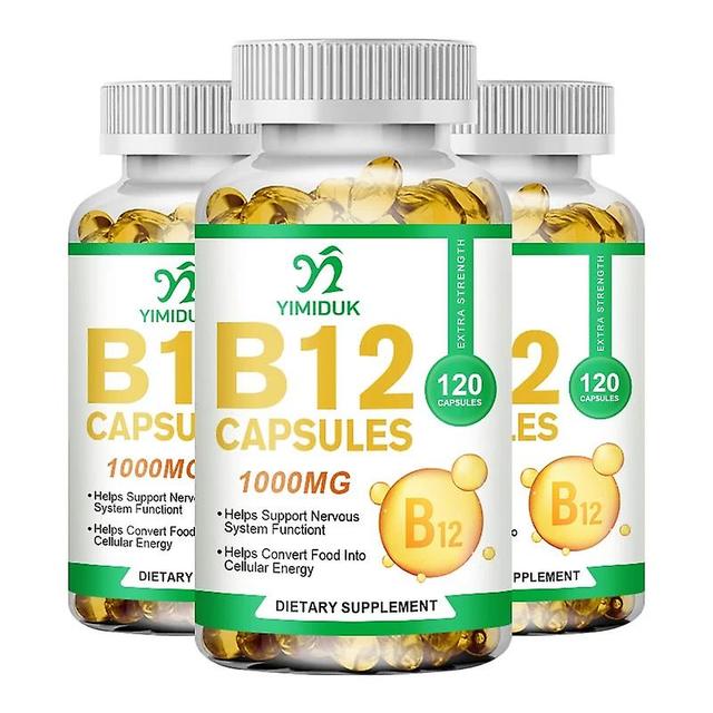 Sofirn Vitamin B-12 Supports Energy Metabolism Supports a Healthy Nervous System Maximum Strength Daily B12 Supplement Health Care 3 Bottles 120 pcs on Productcaster.