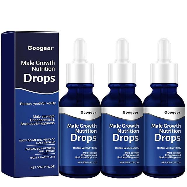 3 st Male Growth Nutrition Drops, Komplexa Herrdroppar, Superpotent, Ny, 30 ml Komplexa Mens Drops Blue Direction Benefit Drops för män on Productcaster.