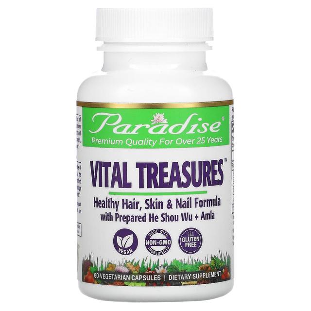 Paradise Herbs, Vital Treasures, Hair, Skin & Nails, 60 Vegetarian Capsules on Productcaster.