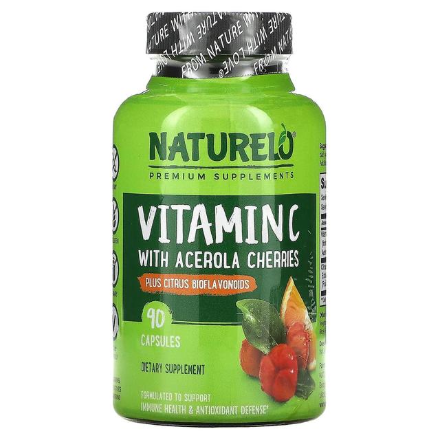 NATURELO, Vitamine C met Acerola Kersen Plus Citrus Bioflavonoïden, 90 Capsules on Productcaster.