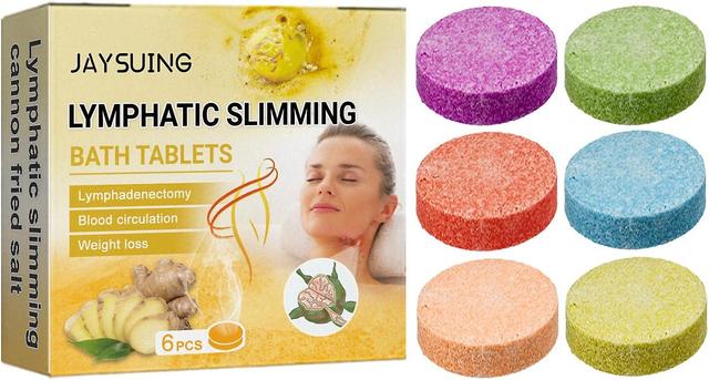 Lymphatic Slimming Shower Bombs - 6 Piece Set of Jaysuing Body Shaping Essential Oil Soak Tablets for Relaxation on Productcaster.