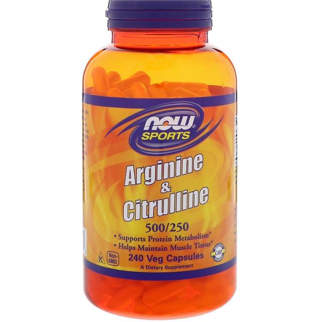 Now Foods, Sports, Arginine & Citrulline, 500 mg /250 mg, 240 Veg Capsules on Productcaster.