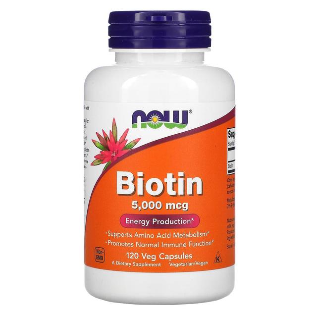 NOW Foods, Biotin, 5.000 mcg, 120 vegetarische Kapseln on Productcaster.