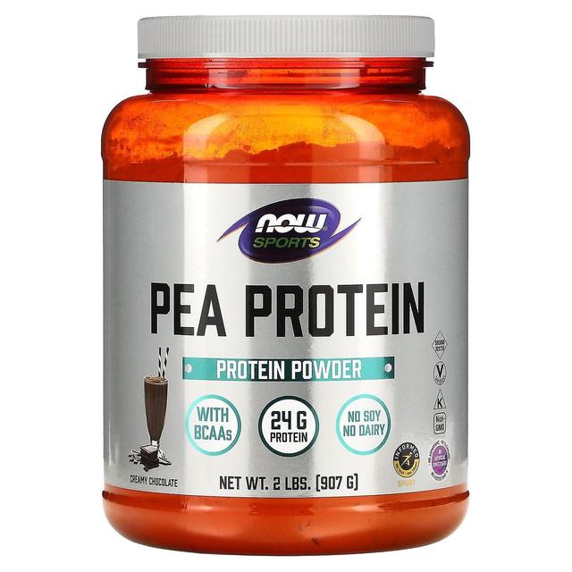 NOW Foods, Sports, Pea Protein Powder, Creamy Chocolate, 2 lbs (907 g) on Productcaster.