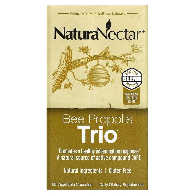 NaturaNectar, Bee Propolis Trio, 60 Vegetable Capsules on Productcaster.