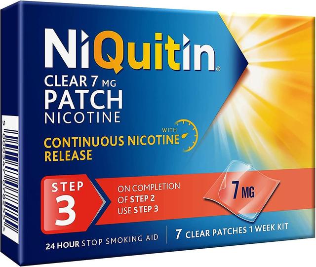 Niquitin Nicotine Patch 24 Hour Clear Patches Step 3 7mg - 7 Patches on Productcaster.