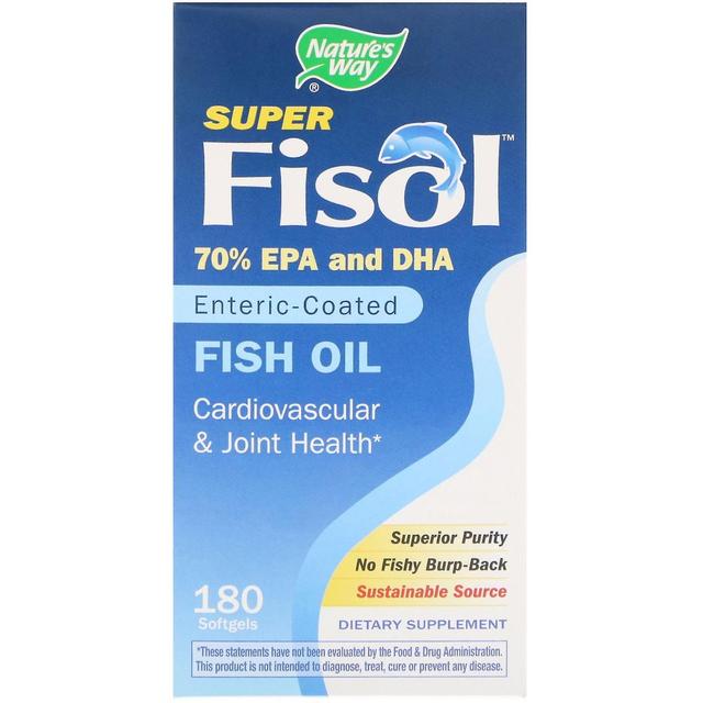 Nature's Way, Super Fisol, Fish Oil, Enteric Coated, 180 Softgels on Productcaster.