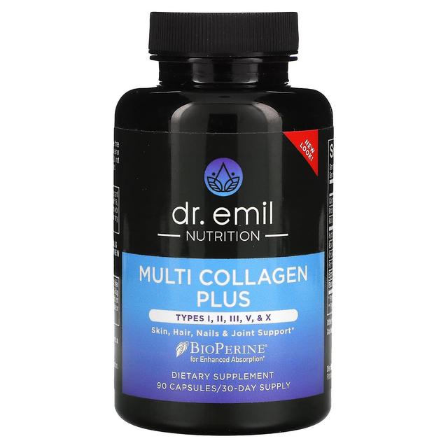 Dr Emil Nutrition Dr. Emil Ernæring, Multi Collagen Plus, Typer I, II, III, V, & X, 90 kapsler on Productcaster.