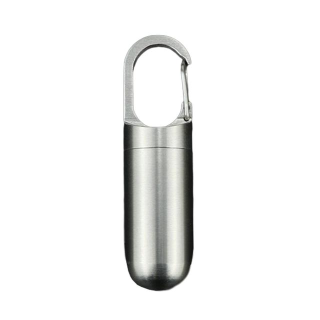 Sealed Metal Tablets Box Portable Waterproof Capsule Sealed Bottle for Hiking Large round Bottom on Productcaster.