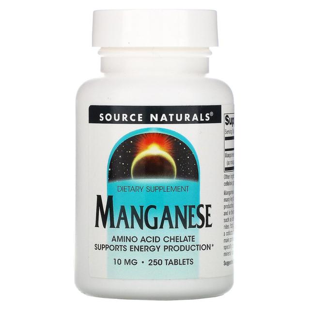 Source Naturals Kilde Naturals, Mangan, 10 mg, 250 tabletter on Productcaster.