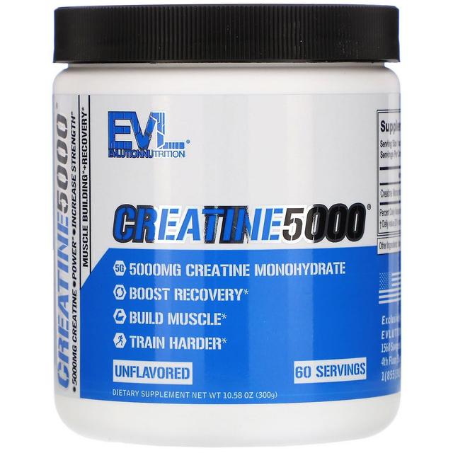 EVLution Nutrition, CREATINA5000, Sem sabor, 10,58 oz (300 g) on Productcaster.