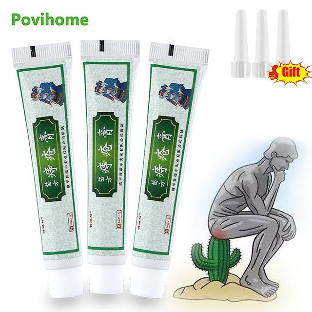 Qian 1/3pcs Herbal Hemorrhoids Ointment Mix Internal External Piles Cream Anal Fissure Bleeding Swelling Pain Relief Medical Plaster 3pcs without box on Productcaster.