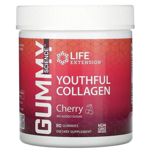 Life Extension, Youthful Collagen, Cherry, 80 Gummies on Productcaster.