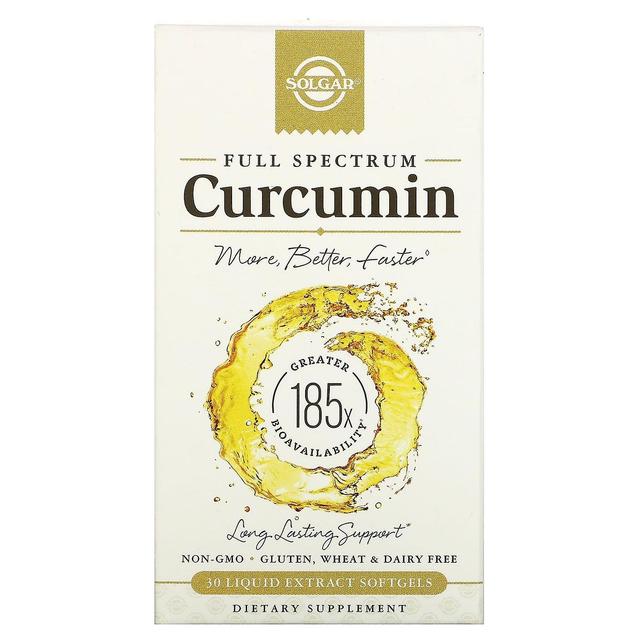 Solgar, Full Spectrum Curcumin, 30 Liquid Extract Softgels on Productcaster.