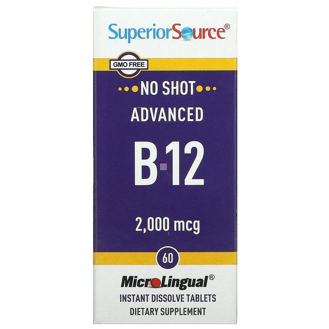 Superior Source, Advanced B-12, 2,000 mcg, 60 MicroLingual Instant Dissolve Tablets on Productcaster.