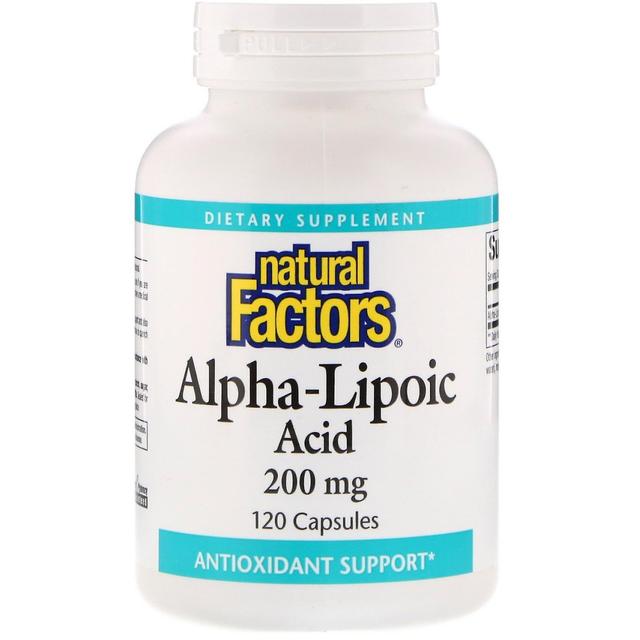 Natural Factors Luonnolliset tekijät, alfa-lipoiinihappo, 200 mg, 120 kapselia on Productcaster.