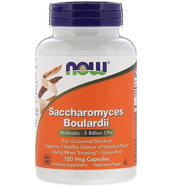 NOW Foods Nyt elintarvikkeet, Saccharomyces boulardii, 5 miljardia CFU, 120 kasviskapselia on Productcaster.