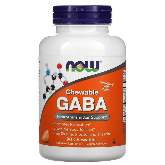 NOW Foods, Kaubares GABA, Natürliches Orangenaroma, 90 Kautabletten on Productcaster.